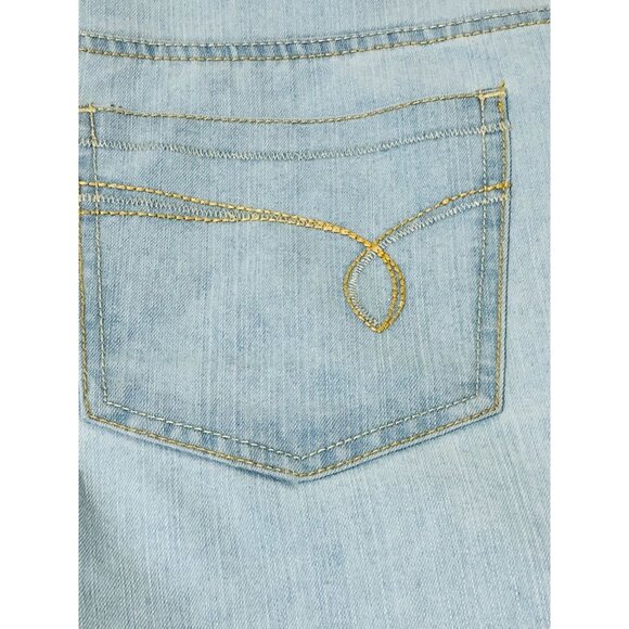 Kim Rogers Capris Jeans Womens 12 Stretch Light Blue Denim Pants Embroidery - Picture 2 of 7